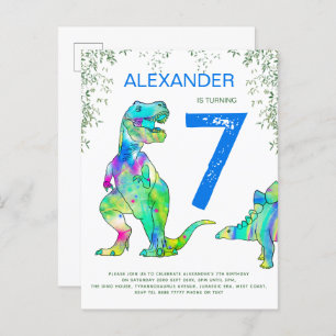 Begroting Dinosaur oerwoud Birthday Party Uitnodiging Briefkaart