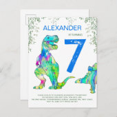 Begroting Dinosaur oerwoud Birthday Party Uitnodiging Briefkaart (Voorkant / Achterkant)