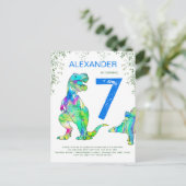 Begroting Dinosaur oerwoud Birthday Party Uitnodiging Briefkaart (Staand voorkant)