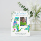 Begroting Dinosaur Roar Birthday Party Uitnodiging Briefkaart (Staand voorkant)