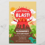 Begroting Dinosaur Volcano Kinderdagenuitnodiging (Voorkant)