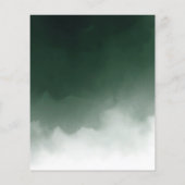 Begroting donkere groene Waterverf huwelijksuitnod (Achterkant)