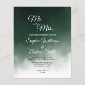 Begroting donkere groene Waterverf huwelijksuitnod (Voorkant)