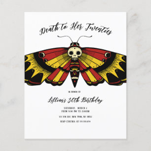 Begroting Dood tot 20s 'Birthday Moth and Skull De