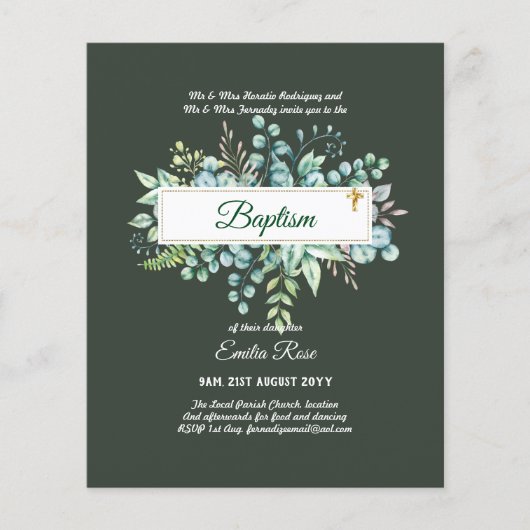 BEGROTING Doop Bautizo Bautismo GEGROEID NODIGT UI (Voorkant)