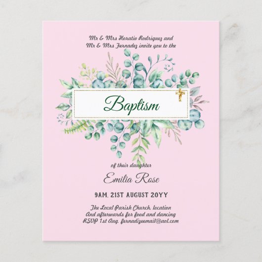 BEGROTING Doop Bautizo Bautismo GEGROEID NODIGT UI Flyer (Voorkant)