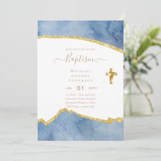 BEGROTING Doop Christening Eerste Communie UITNODI Kaart (Staand voorkant)