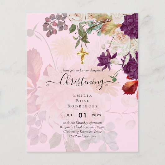 BEGROTING DOOP Uitnodigen Doopfeest Bautizo Bautis Flyer (Voorkant)