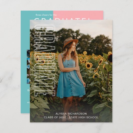 Begroting drie Afstuderen aankondiging van het typ (Voorkant / Achterkant)