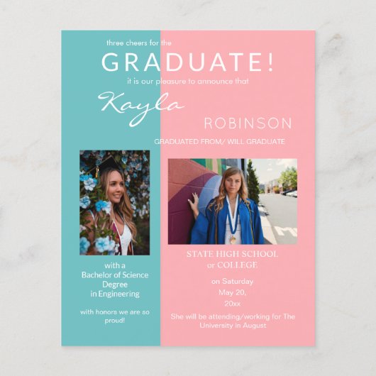 Begroting drie Afstuderen aankondiging van het typ (Achterkant)