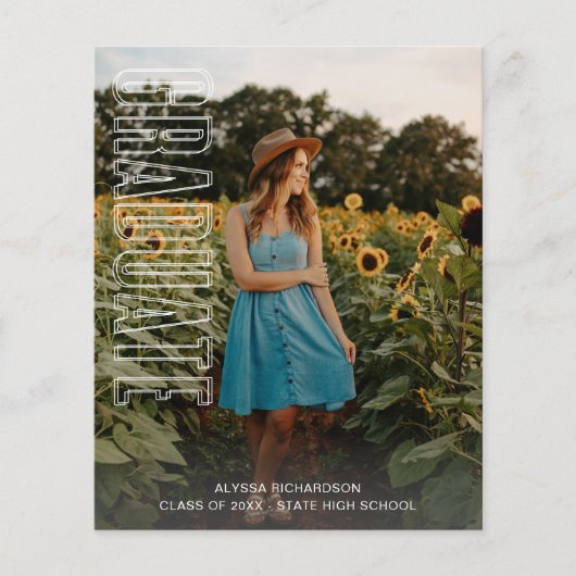 Begroting drie Afstuderen aankondiging van het typ (Voorkant)