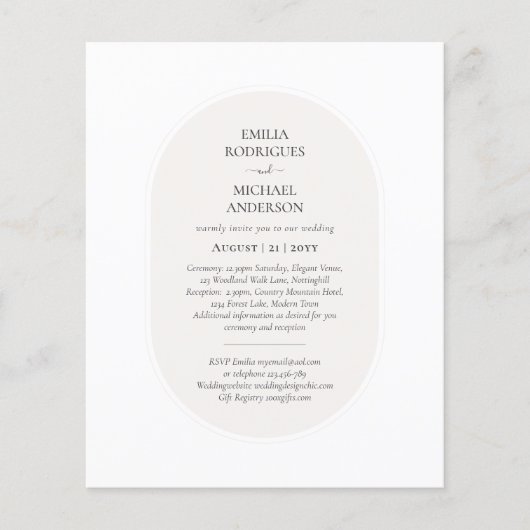 BEGROTING Dubbelzijdig BILINGUAL bruiloft wit beig (Voorkant)