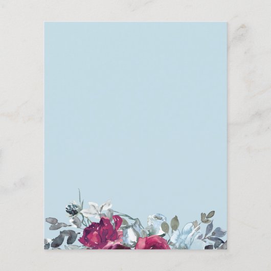 Begroting dusty blue burgundy chic bruiloft (Achterkant)