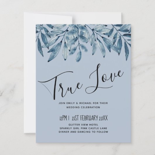 Begroting DUSTY BLUE Foliage Weddenschap (Voorkant)