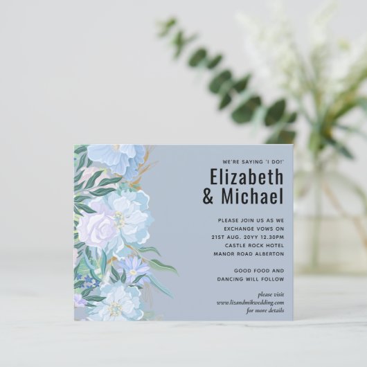 Begroting DUSTY BLUE Foliage Weddenschap (Staand voorkant)