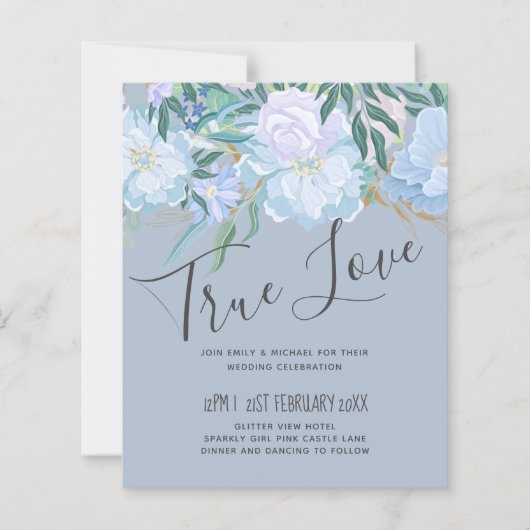 Begroting DUSTY BLUE Foliage Weddenschap (Voorkant)