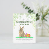Begroting Easter Bunny Egg Hunt en Brunch Uitnodiging Briefkaart (Staand voorkant)