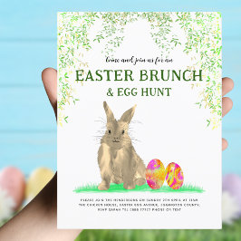 Begroting Easter Bunny Egg Hunt en Brunch Uitnodiging Briefkaart