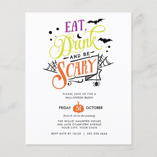 BEGROTING Eat Drink en eng Halloween Basparty (Voorkant)