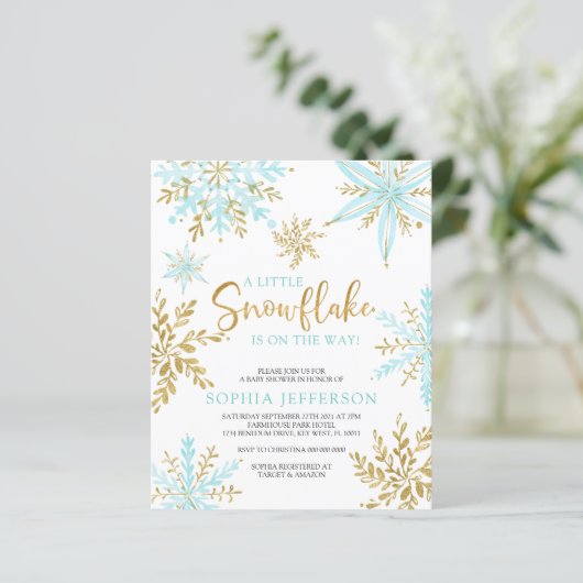 BEGROTING Een kleine uitnodiging tot Baby shower S (Staand voorkant)