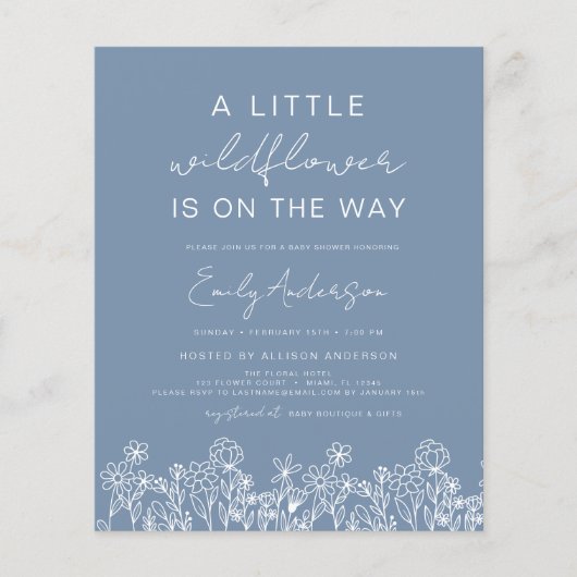 Begroting een kleine uitnodiging tot Baby shower v (Voorkant)