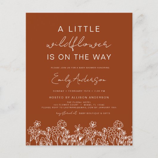 Begroting een kleine uitnodiging tot Baby shower v Flyer (Voorkant)