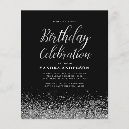 Begroting eender welke Age Birthday Silver Black G (Voorkant)