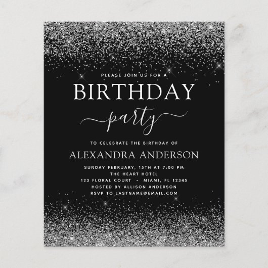 Begroting eender welke Age Birthday Silver Black G Flyer (Voorkant)