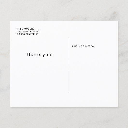 Begroting eenvoudig foto afstuderen dank u briefka (Achterkant)