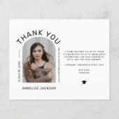 Begroting eenvoudig foto afstuderen dank u briefka (Voorkant)