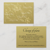 Begroting. Eenvoudig gouden weddenschap met uitges Notitiekaartje (Voorkant / Achterkant)