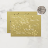 Begroting. Eenvoudig gouden weddenschap met uitges Notitiekaartje (Voorkant / Achterkant in situ)