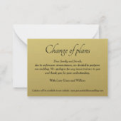 Begroting. Eenvoudig gouden weddenschap met uitges Notitiekaartje (Achterkant)