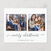 BEGROTING Eenvoudig groen script kerstfoto's (Voorkant)