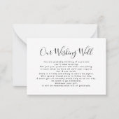 BEGROTING Eenvoudig script onze wens Notitiekaartje (Voorkant)