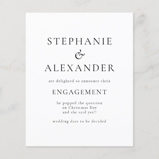 Begroting Eenvoudig tekst Verloving bekendmaking (Voorkant)