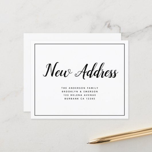 BEGROTING Eenvoudige aankondiging van nieuw adres (Voorkant / Achterkant in situ)