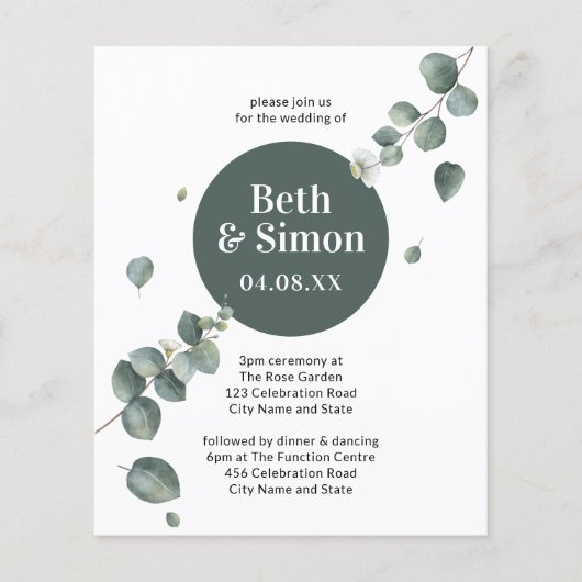 Begroting Eenvoudige botanische afval laat groen h (Voorkant)