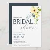 Begroting eenvoudige elegante bruiddoucheuitnodigi kaart (Voorkant / Achterkant)