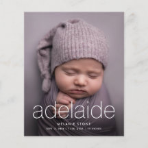 Begroting Eenvoudige geboorteaankondiging