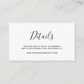 BEGROTING Eenvoudige legante bruiloft - Details be Notitiekaartje (Voorkant)