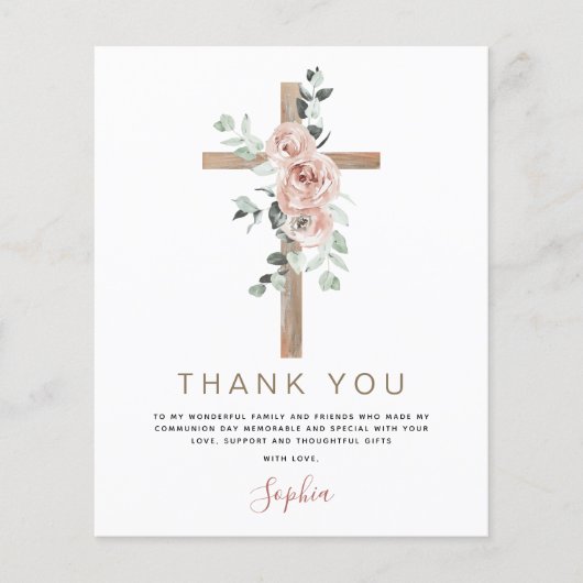 Begroting Eerste Heilige Communie Dank u droog roz (Voorkant)