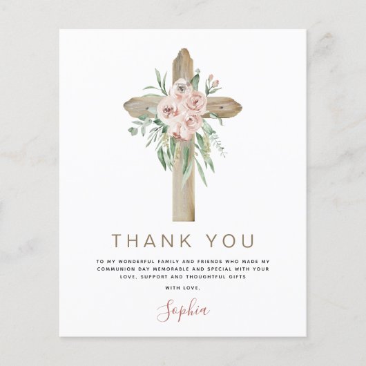 Begroting Eerste Heilige Communie Dank u droog roz (Voorkant)