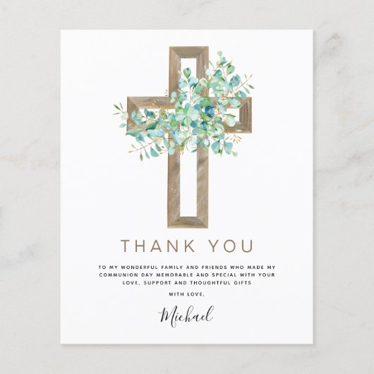 Begroting Eerste Heilige Communie Dank u Eucalyptu Flyer (Voorkant)