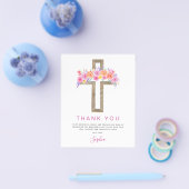 Begroting Eerste Heilige Communie Dank u Floral Pi Flyer (Enkel)