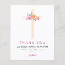 Begroting Eerste Heilige Communie Dank u Floral Pi Flyer