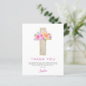 Begroting eerste Heilige Communie Dank u roze Rose (Staand voorkant)