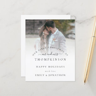 Begroting Eerste Kerstmis Kaart Foto Names