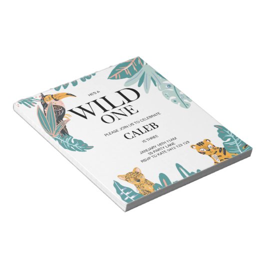 BEGROTING Eerste uitnodiging over een echt Oerwoud Notitieblok (Schuin)