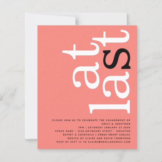 BEGROTING Eindelijk QR-code Coral Engagement Party (Voorkant)